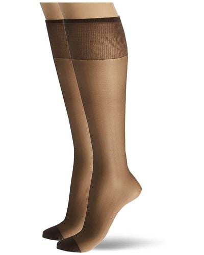 Hanes Silk Reflections Knee High Reinforce Toe 2 Pack - Multicolor