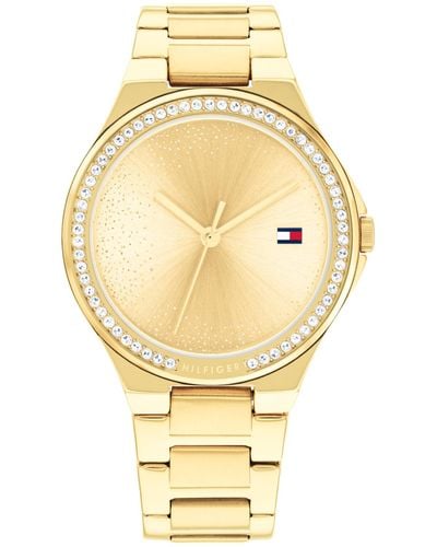 Tommy Hilfiger Sparkling 3h Wristwatch For Her - Feminine Crystal Embellishments - Water-resistant Up To 3 Atm/30 Meters - Premium Fashion For - Metallic