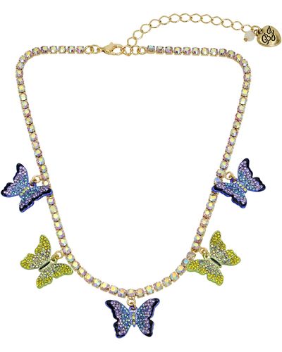 Betsey Johnson S Butterfly Bib Necklace - Metallic