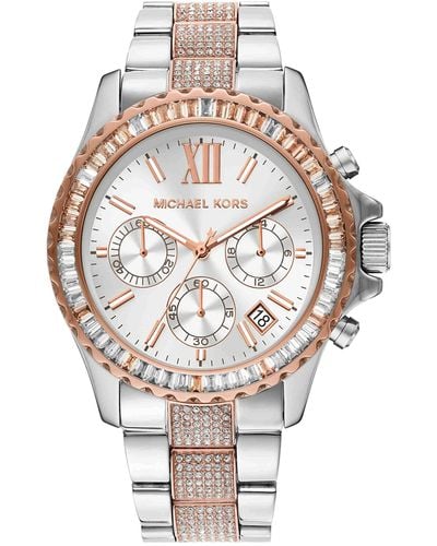 Michael Kors Everest Quartz Watch With Stainless Steel Strap - Metallic