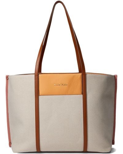 Anne Klein Large Color Blocked Canvas Tote - Brown