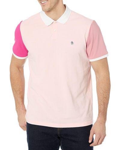 Original Penguin Colourblock Sleeve Polo Shirt - Pink