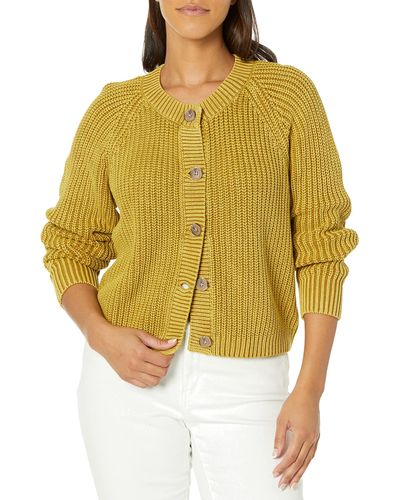 Pendleton Mae Cotton Cardigan Sweater - Yellow