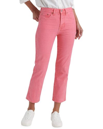 Lucky Brand Mid Rise Authentic Straight Crop Jean - Pink