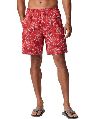 Columbia Pfg 's Super Backcast Water Shorts - Red