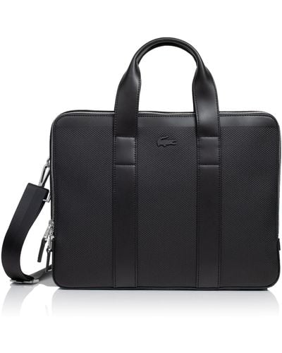 Lacoste Leather Computer Bag Core - Black