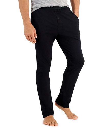 Hanes Knit Pant With Elastic Waistband - Black