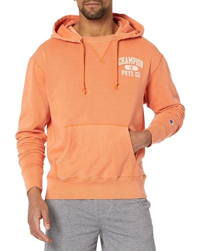Champion Mens Vintage Dye Fleece Hoodie - Orange