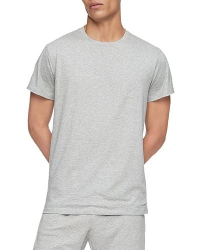 Calvin Klein Cotton Classics 3-pack Crew Neck T-shirts - Gray