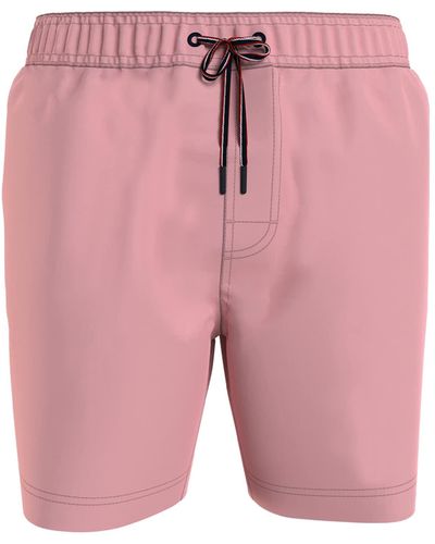 Tommy Hilfiger Big & Tall 7" Logo Swim Trunks With Quick Dry - Pink