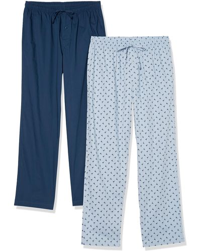 Amazon Essentials Cotton Poplin Full-length Pajama Bottoms - Blue