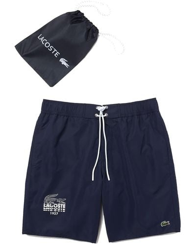 Lacoste Bold Branding Swim Trunks Navy Blue