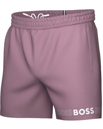 BOSS Boss Standard Vertical Logo Swim Trunk - Purple