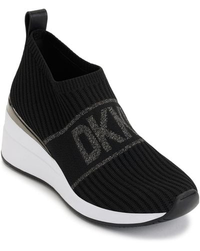 DKNY Athletic Everyday Phebe-slip On Wedge Sneaker - Black