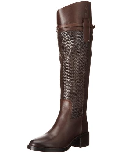 Franco Sarto S Colt Tall Knee High Boot Dark Brown Leather 5 M