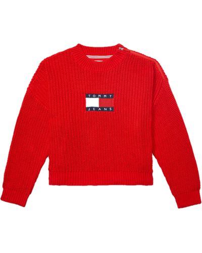 Tommy Hilfiger Adaptive Port Access Flag Sweater With Zipper Closure - Red