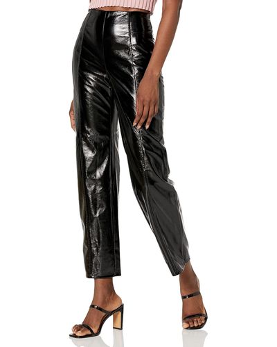 Guess Monica Faux Leather Straight Leg - Black