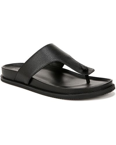 Vince S Diego Thong Sandal Black Leather 8 M