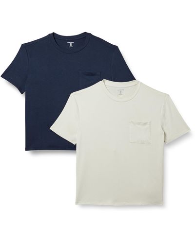 Amazon Essentials Jersey Relaxed-fit Short-sleeve Crewneck Pocket T-shirt - Blue