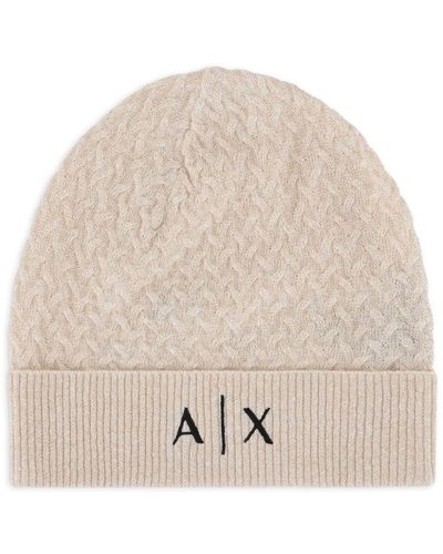 Emporio Armani Armani Exchange Knit Beanie Hat - Natural
