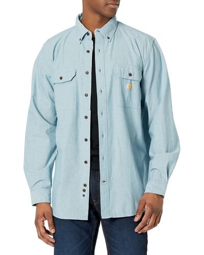 Carhartt Langärmeliges Hemd mit lockerer Passform Button-Down-Arbeitshemd - Blau