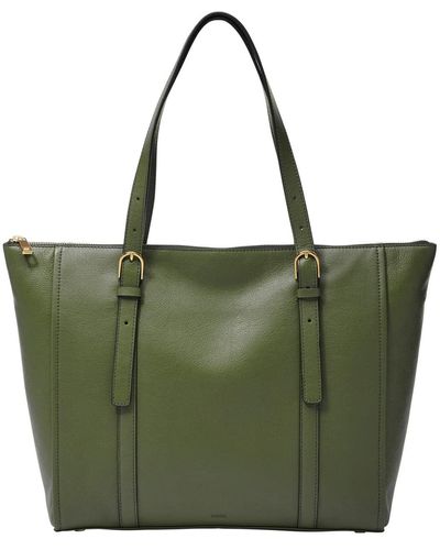 Fossil Carlie Leather Tote Bag Purse Handbag - Green