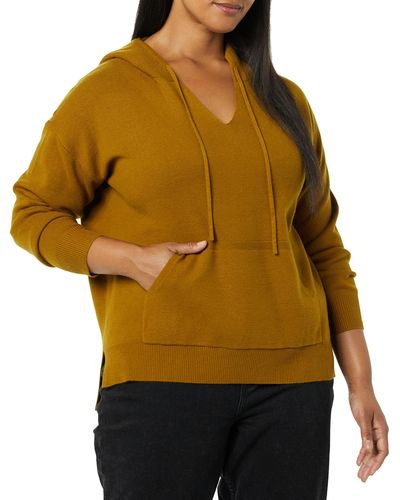Daily Ritual Ultra-soft Milano Stitch Drawstring Hoodie Sweater - Yellow