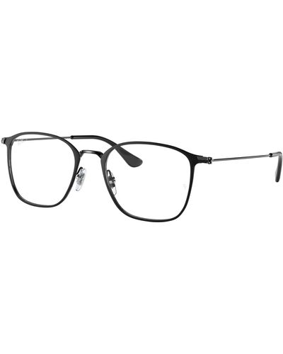 Ray-Ban Rx6466 Square Prescription Eyeglass Frames - Black