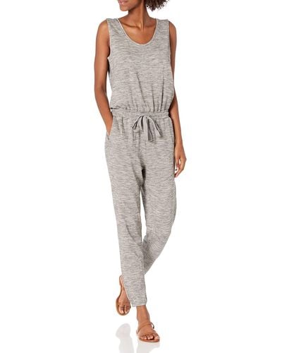 Daily Ritual Supersoft Terry Sleeveless Scoopneck Jumpsuit - Gray
