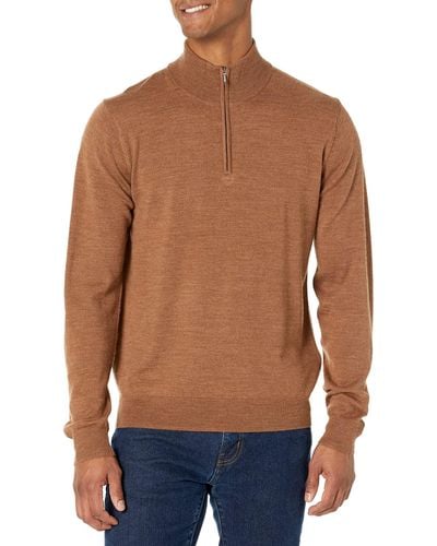 Goodthreads Lightweight Merino Wool Quarter-zip Sweater - Multicolor