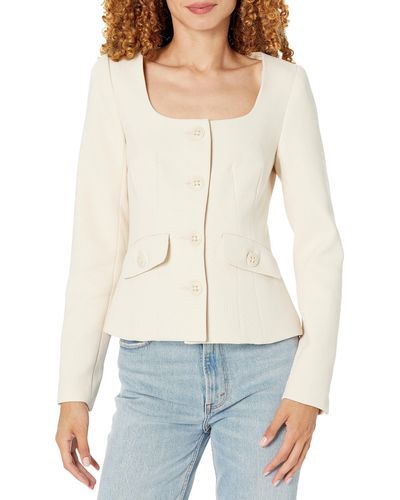 Trina Turk Button Front Jacket Top - White