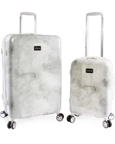 Bebe Lilah 2 Piece Set Suitcase With Spinner Wheels - White