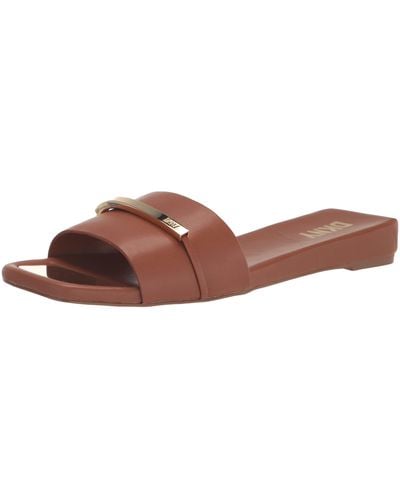 DKNY Comfortable Chic Shoe Alaina Flat Sandal - Brown