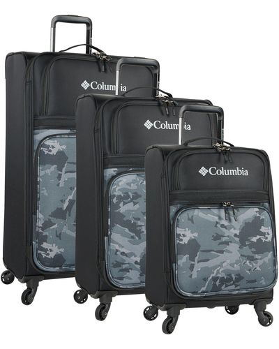 Columbia 3 Piece Expandable Spinner Luggage Set - Black