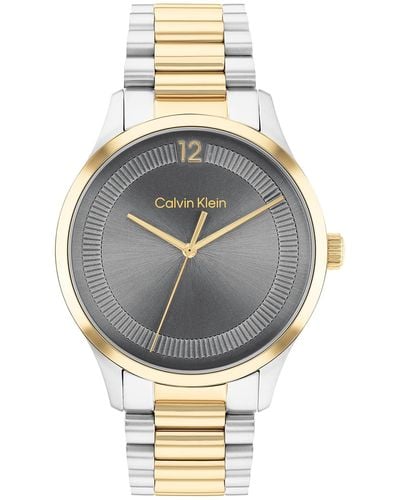 Klein in Carnation With Rg/cg Iconic 40 Black Bracelet | Calvin Lyst Gold Ip Watch Mesh Mm Case