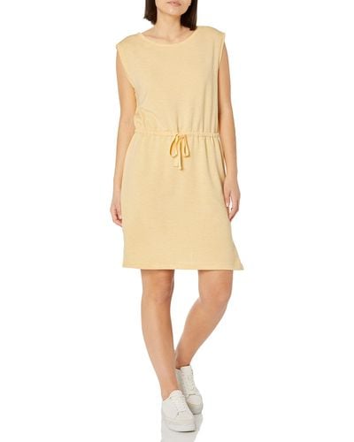 Calvin Klein Short Sleeve Logo T-shirt Dress - Yellow