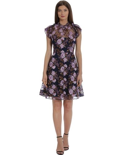 Maggy London Illusion Dress Occasion Event Party Holiday Cocktail - Multicolor