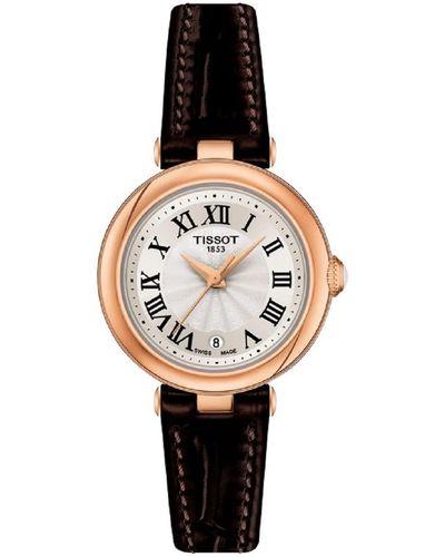 Tissot Womens Bellissima 316l Stainless Steel Case With Rose Gold Pvd Coating Dress Watch Brown T1260103601300