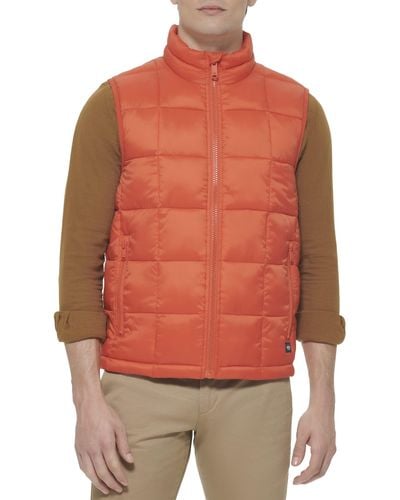 Dockers Box Quilted Puffer Vest - Orange
