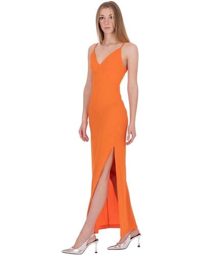 Guess Micro Straps Ramsha Long Dress - Orange