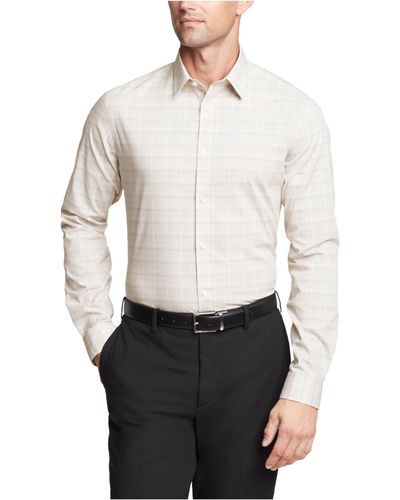 Calvin Klein Dress Shirt Non Iron Stretch Slim Fit Check - White