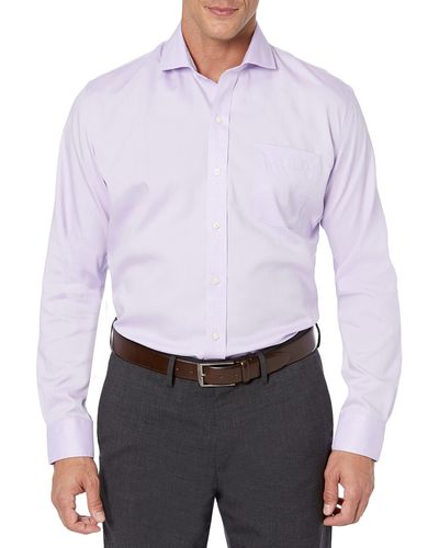 Buttoned Down Slim-fit Supima Cotton Non-iron Cutaway-collar Pinpoint Dress Shirt - Purple