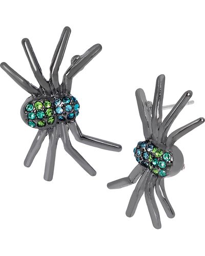 Betsey Johnson Halloween Spider Stud Earrings - Green