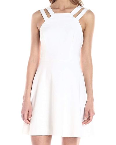 French Connection Whisper Light Sleeveless Strappy Stretch Mini Dress - White