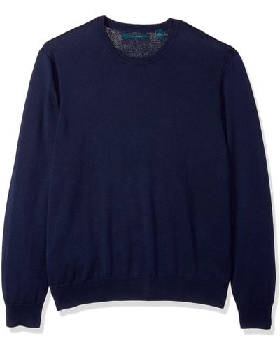 Perry Ellis Jersey Knit Crew Neck Sweater - Blue
