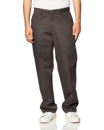 Lee Jeans Total Freedom Relaxed Classic Fit Flat Front Pants - Gray
