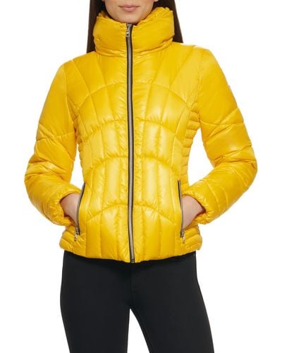 Guess Fall, Puffer, Quilted Jackets For , Neon Yellow, X-large