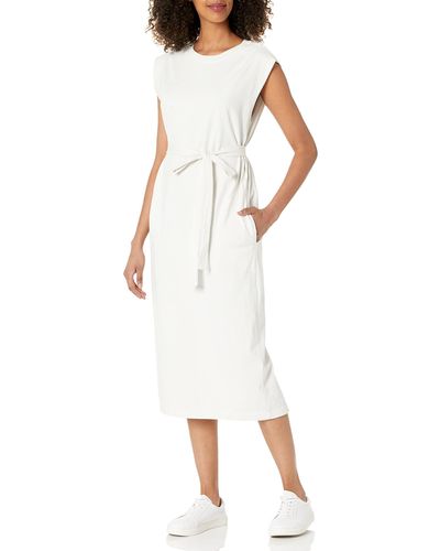 Velvet By Graham & Spencer Womens Kenny Light Structured Cotton Ankle Length Casual Dress - White