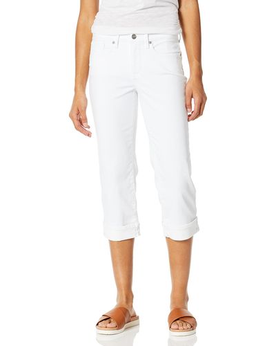 NYDJ Marilyn Straight Cuff Cropped Slimming Jeans - White