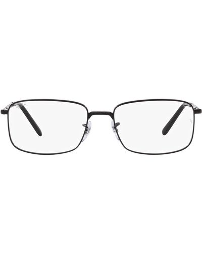 Ray-Ban Rx3717v Rectangular Prescription Eyewear Frames - Black